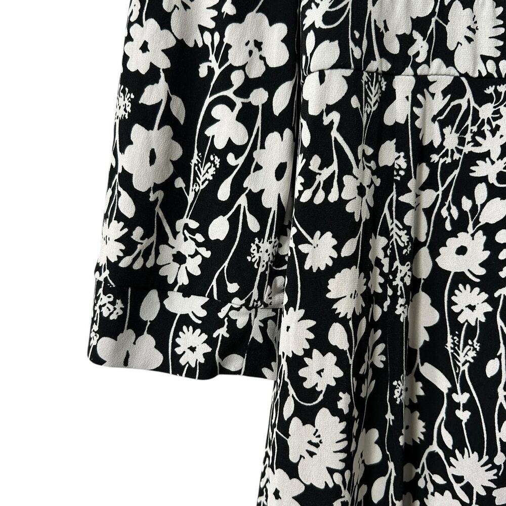 Motherhood Maternity Black White Floral Midi Wrap Dress Size Large Jersey‎ - Picture 4 of 7